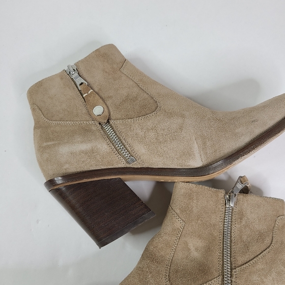 Rag & Bone Beige Suede Razor Booties sz 36.5 - Picture 6 of 9